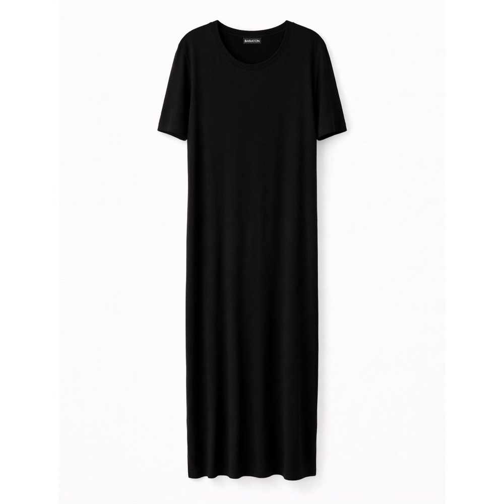 Aritzia Babaton Long Black T-Shirt Dress